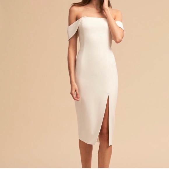 JAYGODFREY Dresses & Skirts - Jay godfrey white off the shoulder sleek midi